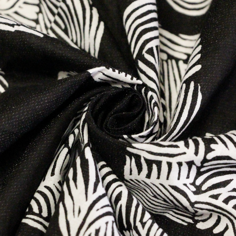 Voile de coton - Fleurs graphiques