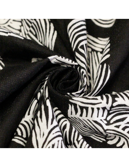 Voile de coton - Fleurs graphiques