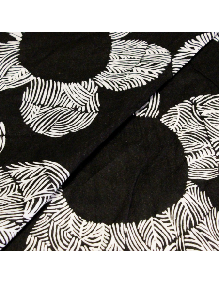 Voile de coton - Fleurs graphiques
