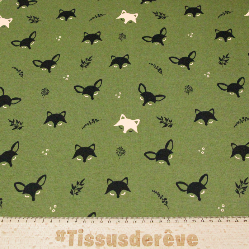 Molleton gratté - Renard noir & beige...