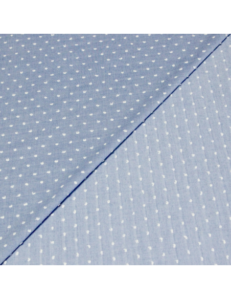 Voile de coton plumetis – Bleu