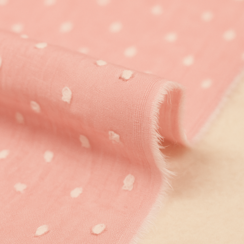 Voile de coton plumetis – Rose