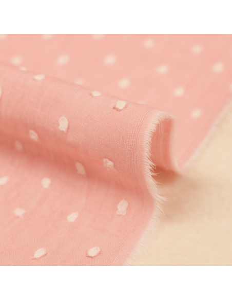 Voile de coton plumetis – Rose