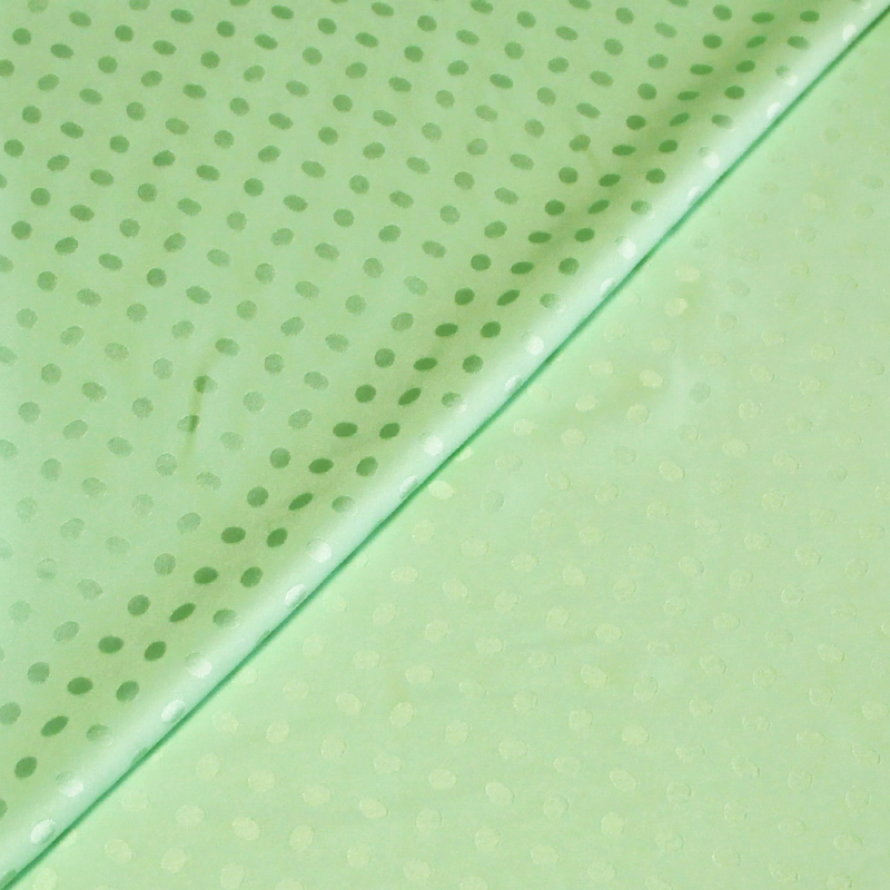 Satin 100% soie jacquard - Pois vert...