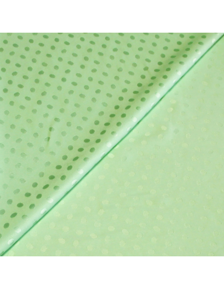 Satin 100% soie jacquard - Pois vert clair