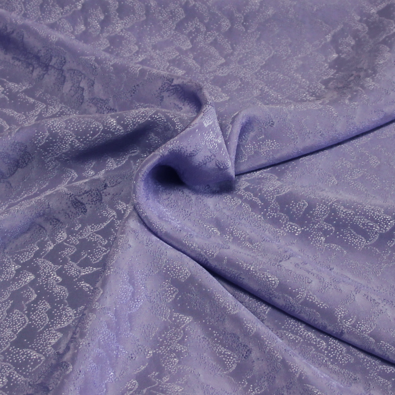 Satin 100% soie jacquard - Solange mauve