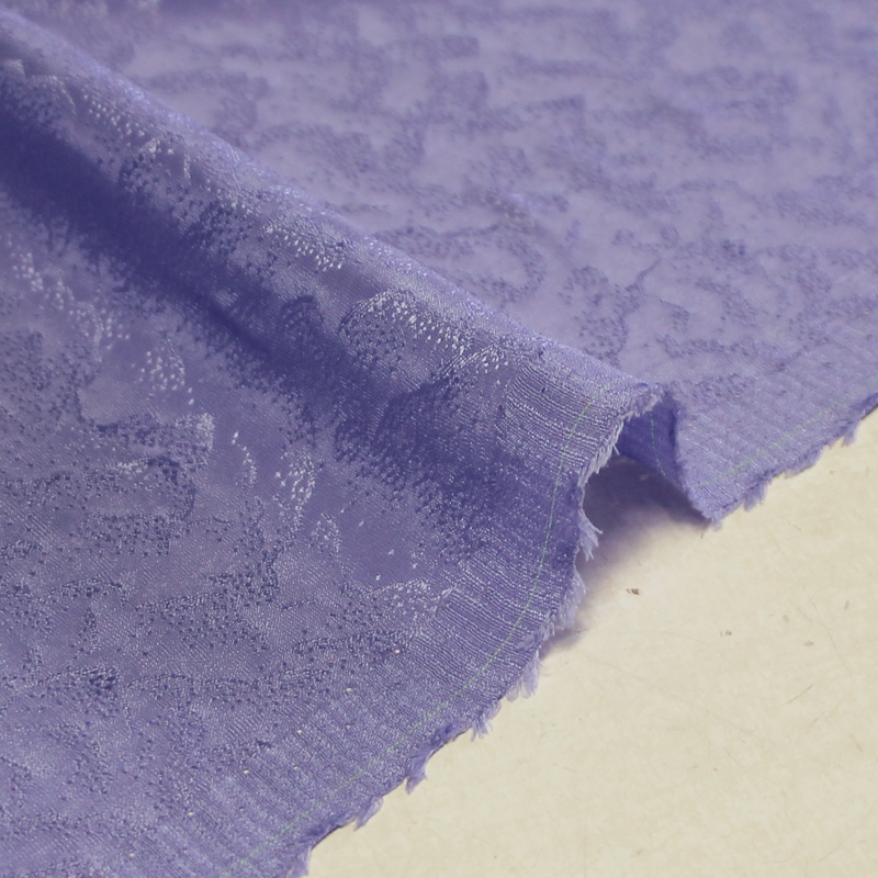 Satin 100% soie jacquard - Solange mauve