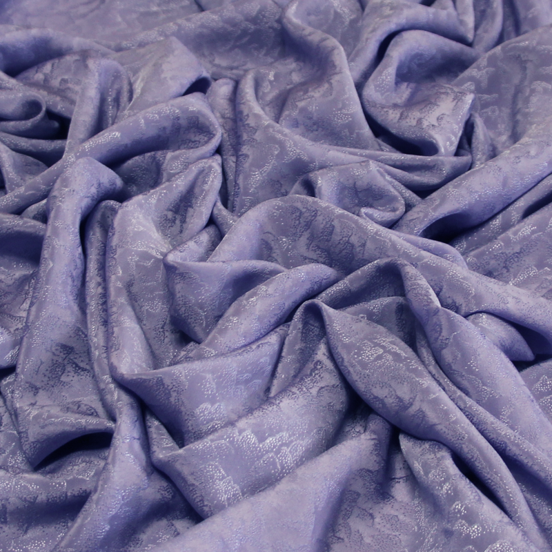 Satin 100% soie jacquard - Solange mauve