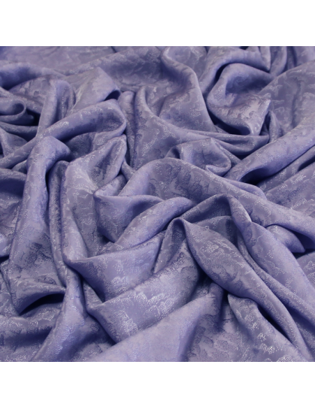 Satin 100% soie jacquard - Solange mauve