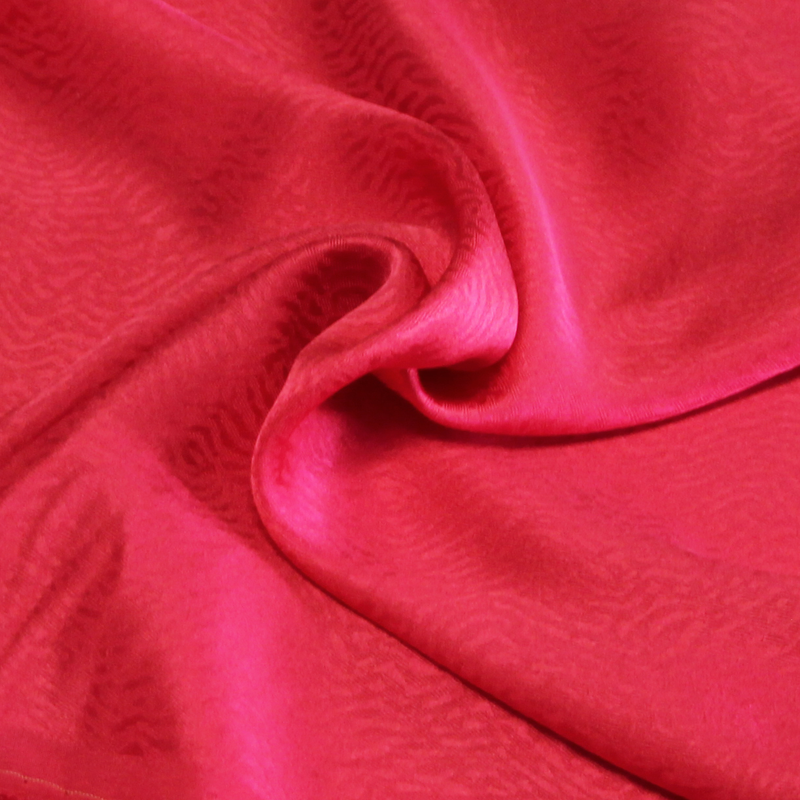 Satin 100% soie jacquard - Wave fuchsia