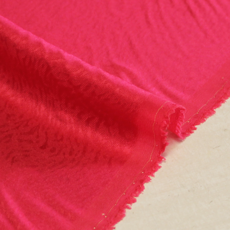 Satin 100% soie jacquard - Wave fuchsia