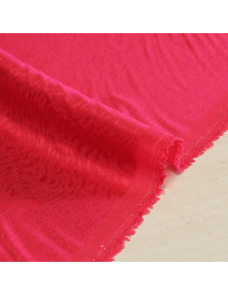 Satin 100% soie jacquard - Wave fuchsia