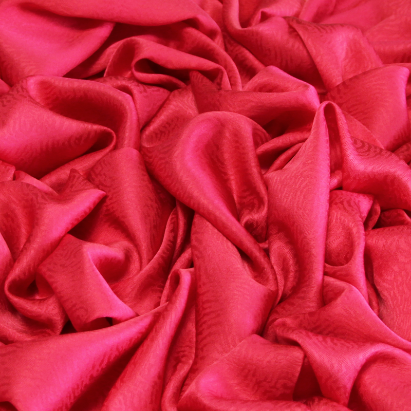 Satin 100% soie jacquard - Wave fuchsia