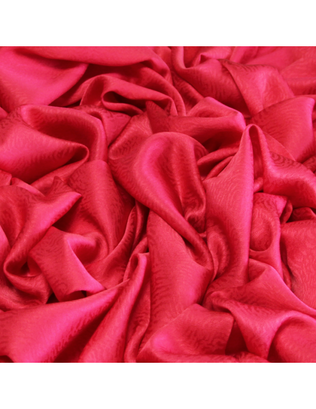 Satin 100% soie jacquard - Wave fuchsia