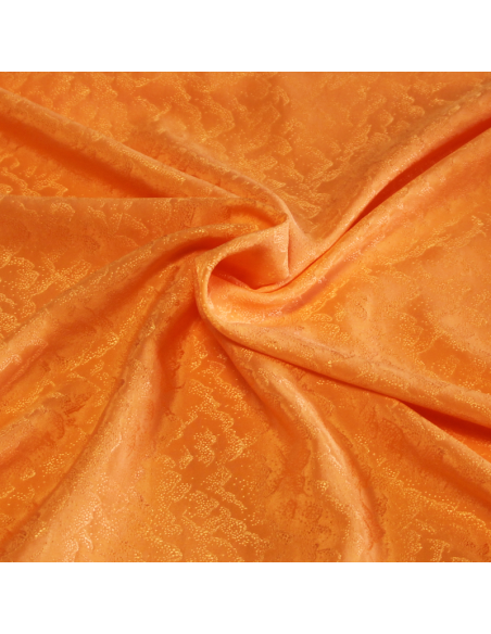 Satin 100% soie jacquard - Solange orange clair