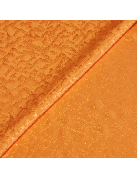Satin 100% soie jacquard - Solange orange clair