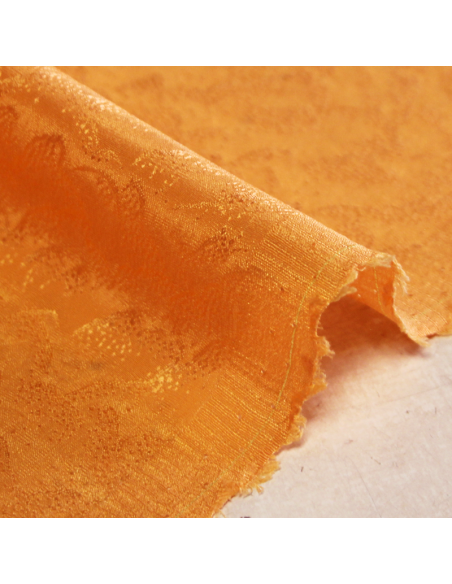 Satin 100% soie jacquard - Solange orange clair