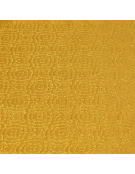 Satin 100% soie jacquard - Carré jaune orangé
