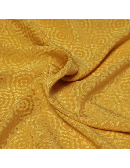 Satin 100% soie jacquard - Carré jaune orangé