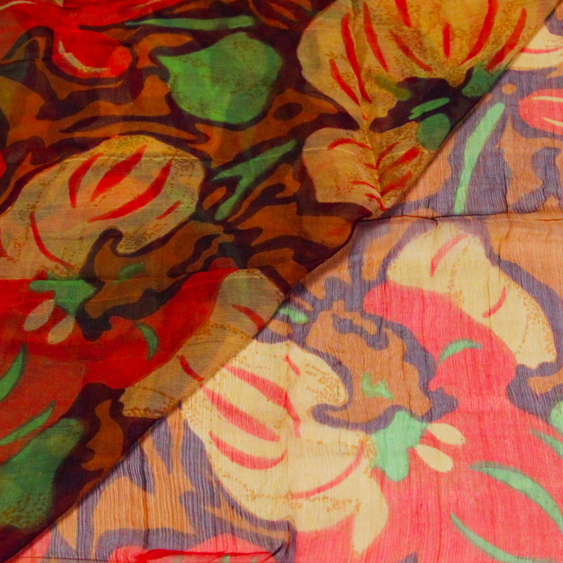 Carré mousseline 100% soie - Jardin...