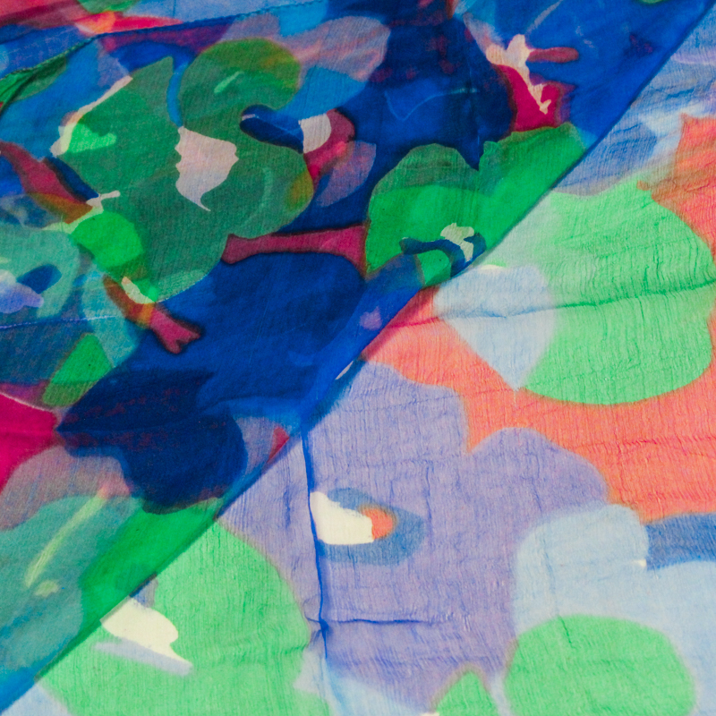 Carré mousseline 100% soie - Bouquet...