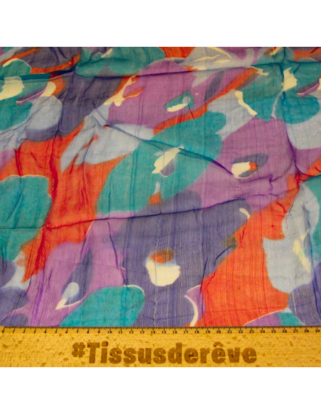 Carré mousseline 100% soie - Bouquet éclatant rouge