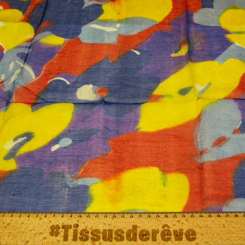 Carré mousseline 100% soie - Bouquet...