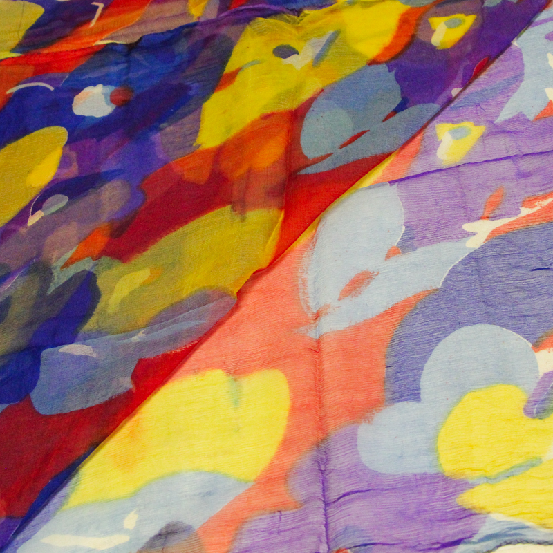 Carré mousseline 100% soie - Bouquet...