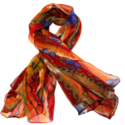 Carré mousseline 100% soie...