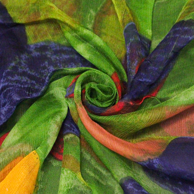 Carré mousseline 100% soie -...