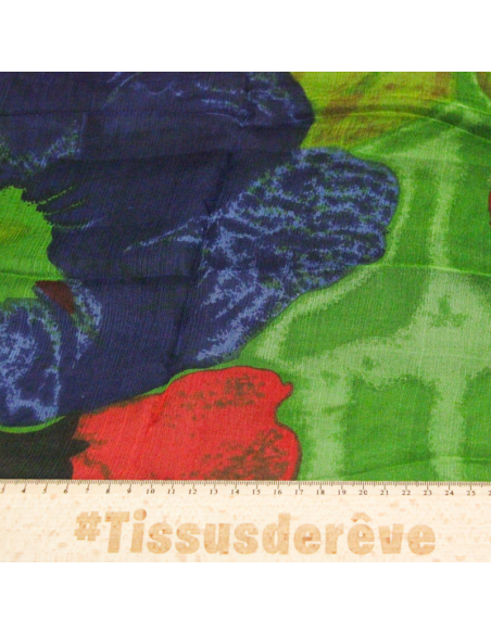 Carré mousseline 100% soie - Végétation ardente