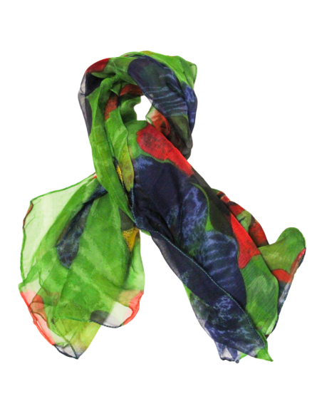 Carré mousseline 100% soie - Végétation ardente