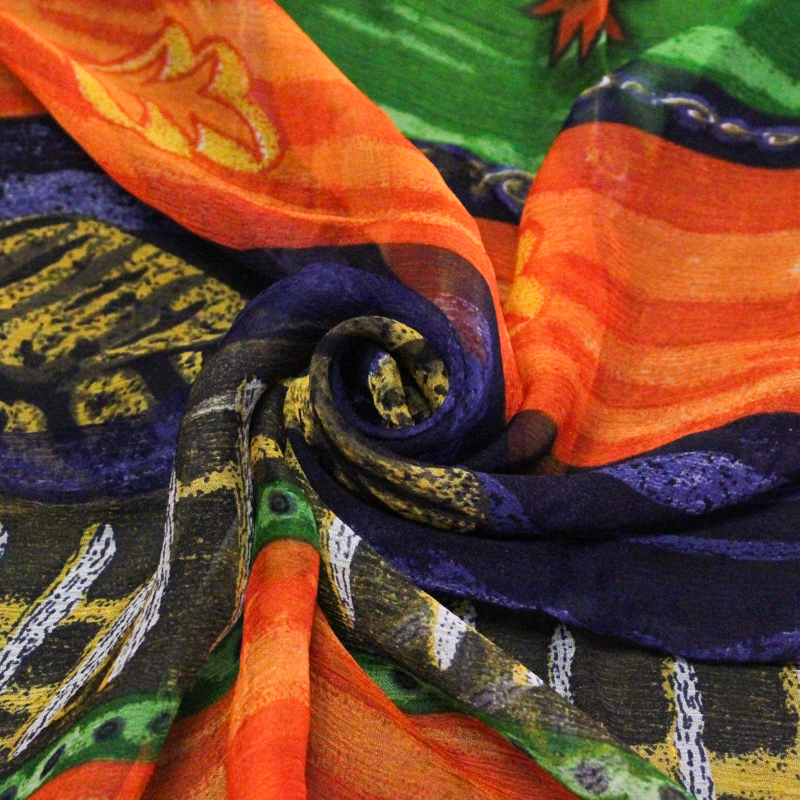 Carré mousseline 100% soie - Chemin...