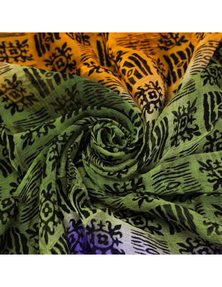 Carré mousseline 100% soie - Esprit tribal