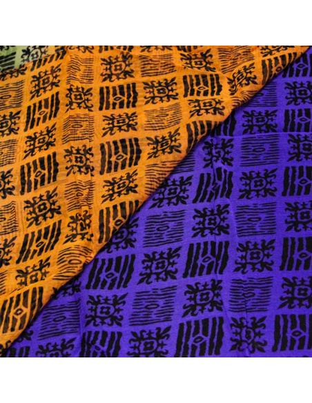 Carré mousseline 100% soie - Esprit tribal