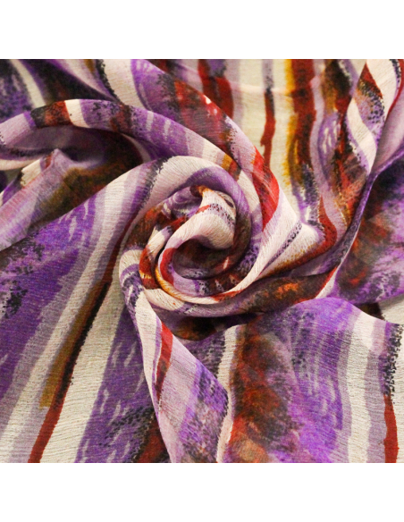 Carré mousseline 100% soie - Eclats d'Améthyste