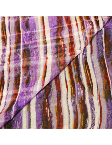 Carré mousseline 100% soie - Eclats d'Améthyste