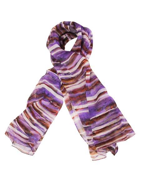 Carré mousseline 100% soie - Eclats d'Améthyste