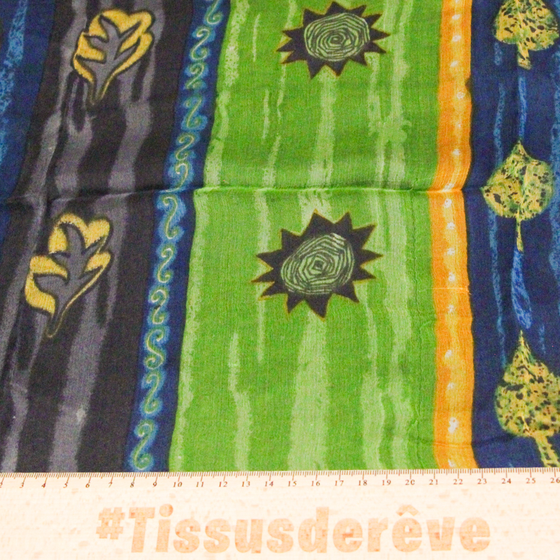 Carré mousseline 100% soie - Jardin...