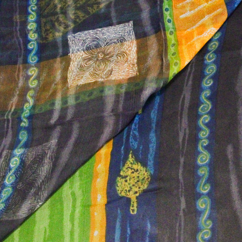 Carré mousseline 100% soie - Jardin...