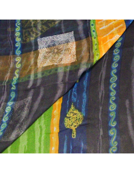 Carré mousseline 100% soie - Jardin de nuit