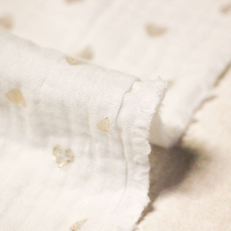 Double gaze 100% coton foil - Coeurs...