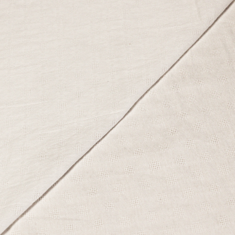Gaze 100% coton ajouré - Blanc cassé