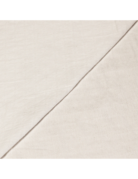 Gaze 100% coton ajouré - Blanc cassé