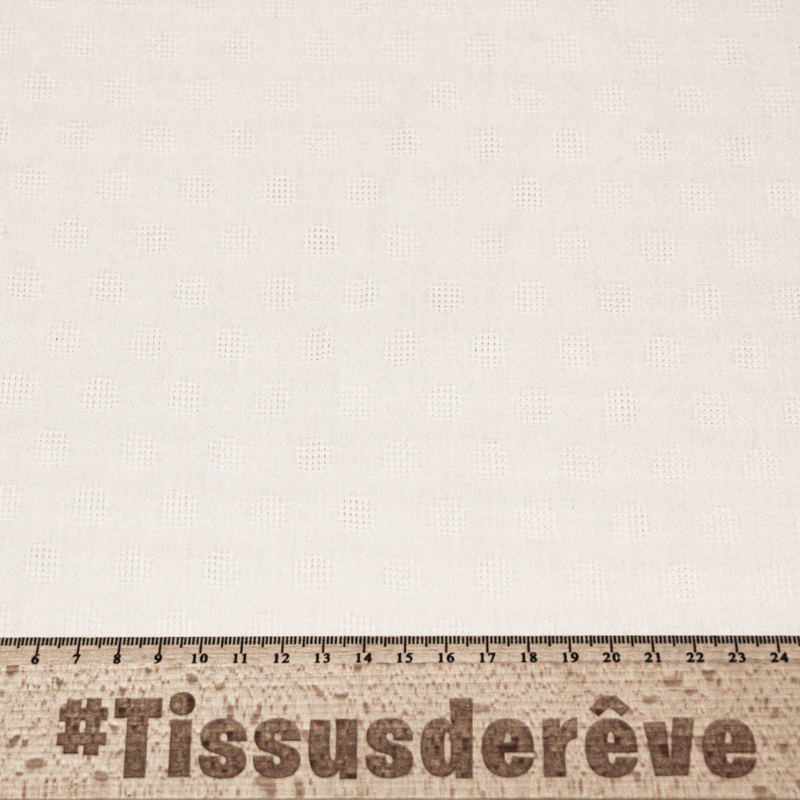 Gaze 100% coton ajouré - Blanc cassé