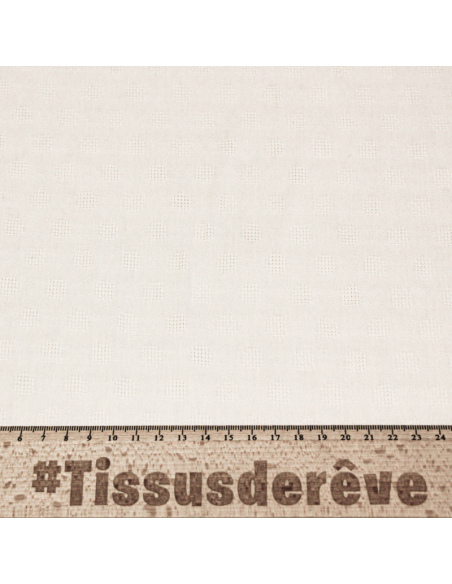 Gaze 100% coton ajouré - Blanc cassé