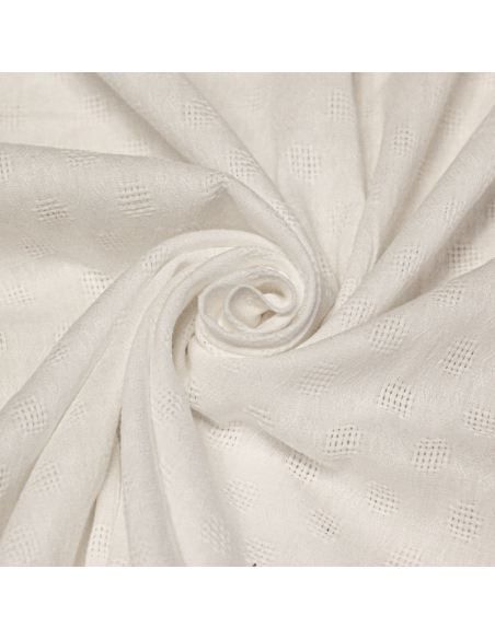 Gaze 100% coton ajouré - Blanc cassé