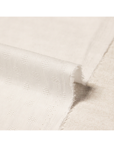 Gaze 100% coton ajouré - Blanc cassé