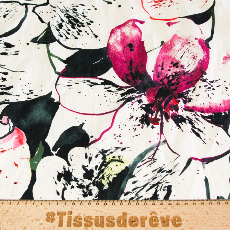 Voile de coton - Esquisse florale