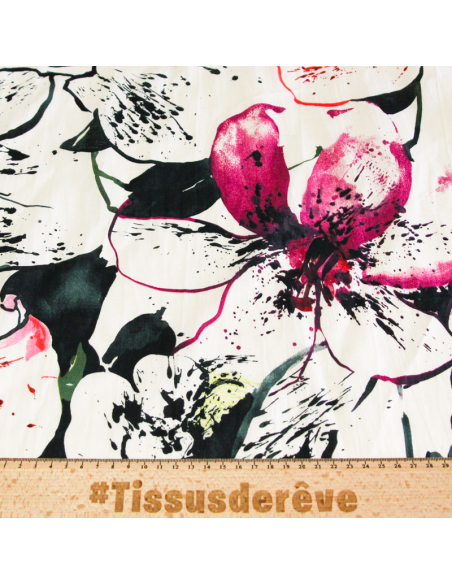 Voile de coton - Esquisse florale